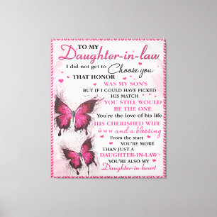 Toile Papillon DIL Vous êtes aussi ma fille dans le coeu