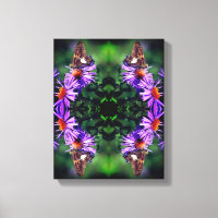 Papillon Lady Peint Sur Aster Flower Abstrait
