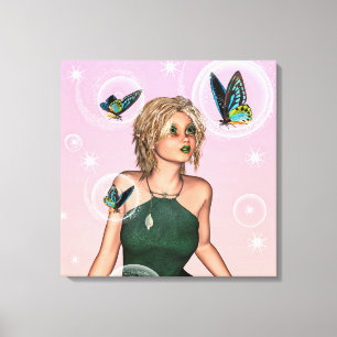 Toile Papillon scintillant Fée Fantaisie Art