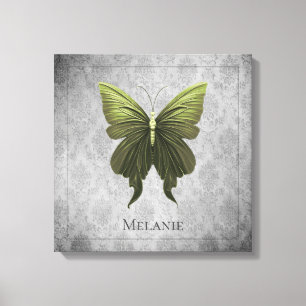 Toile Papillon vert bijoux