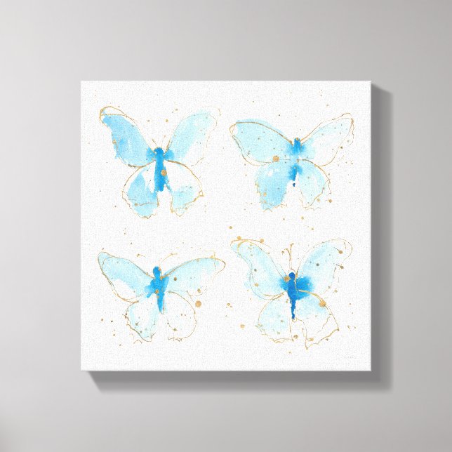 Toile Papillons bleu aquarelle (Recto)