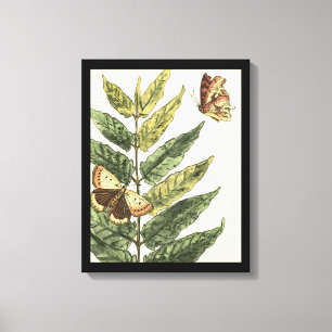 Toile Papillons et Feuilles avec cadre noir
