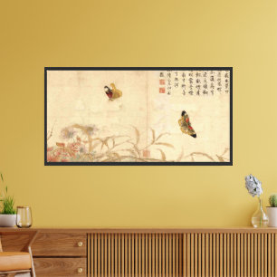 Toile Papillons et fleurs de la dynastie Song chinoise