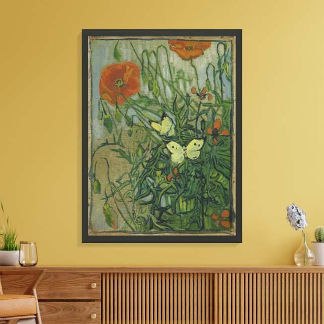 Toile Papillons et papillons par Vincent van Gogh (Insitu(Salon))