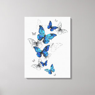 Toile Papillons volants bleus Morpho