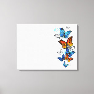 Toile Papillons volants Morpho et Monarch