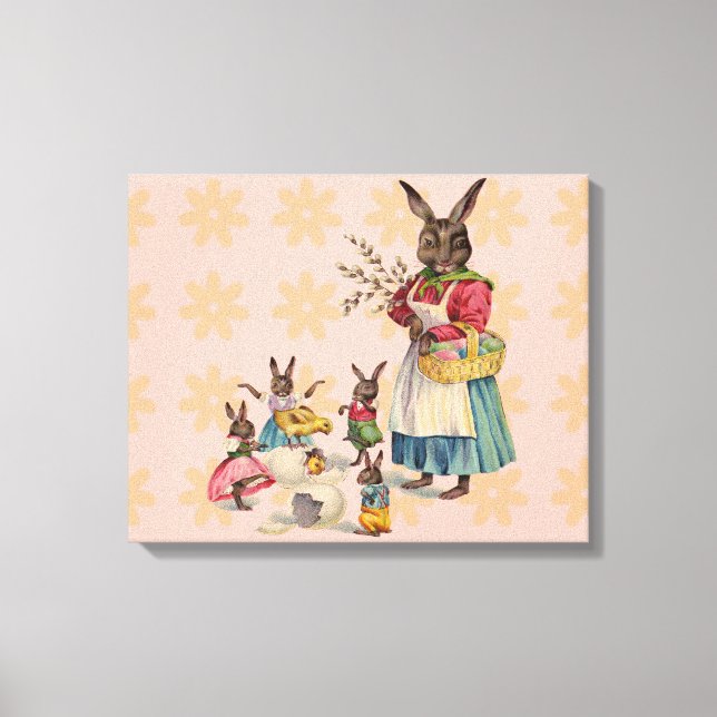 Toile Pâques Lapin Poule Lapin Œufs (Recto)