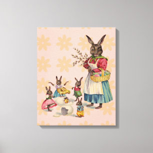 Toile Pâques Lapin Poule Lapin Œufs
