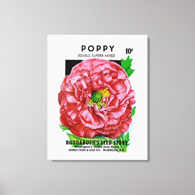 Toile Paquet de semences Vintage Poppy (Recto)