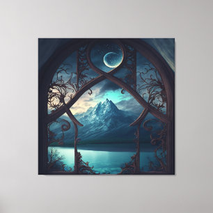 Toile Par la fenêtre Lune