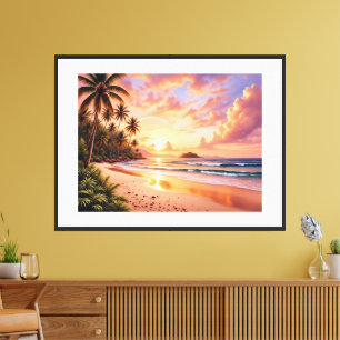 Toile Paradis de l'île tropicale & Arc-en-ciel vibrant d