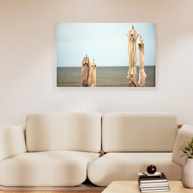 Toile Parasols de la plage Golden Twilight Photographie (Créateur téléchargé)