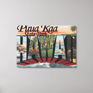 Toile Parc d'état de Puua Kaa, Hawaï - grande scène d
