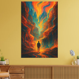 Toile Parcours surréaliste - Art de feu et de sarcelle