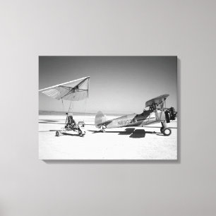 Toile Paresev 1-A sur Lakebed avec l'avion de remorquage