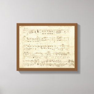 Toile Partition sur parchemin manuscrite en encre