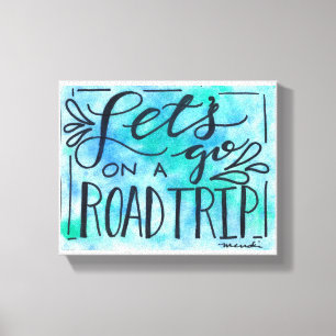 Toile Partons en voyage par la route