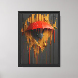 Toile Parure murale moderne parapluie rouge
