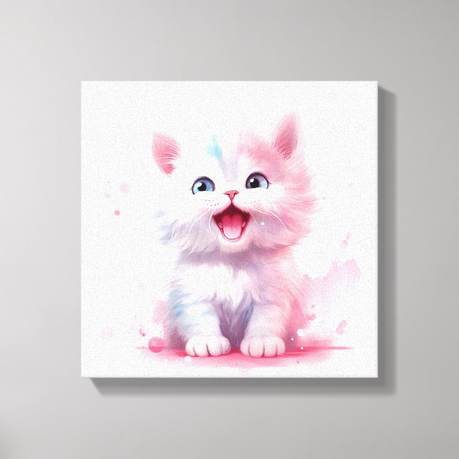 Toile Pastel Couleur Cute Kitten Canvas (Recto)