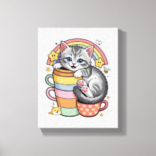 Toile Pastel Paws & Rainbow Sips