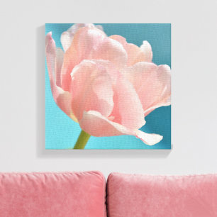 Toile Pastel Pink Tulip Floral Botanique Photographie