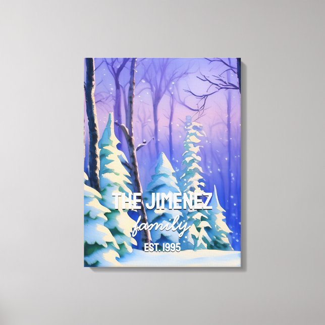 Toile Pastel Sky avec aquarelle Hiver Custom Family (Recto)