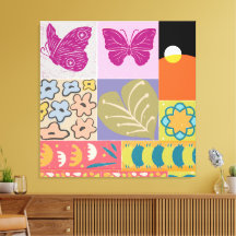 Patchwork coloré Fleurs FRAMED vintage