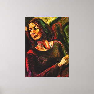 Toile Pâte à huile peinte d'une femme dans un train