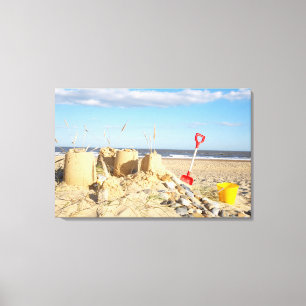 Toile Pâté de sable à la plage
