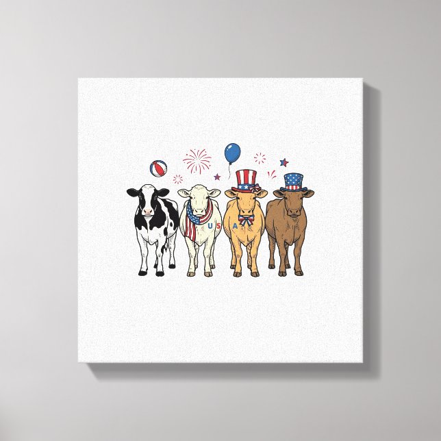 Toile Patriotic Cow Lineup Vintage Vector Shirt Design_1 (Recto)