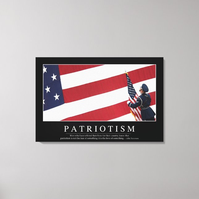 Toile Patriotisme : Citation inspirante (Recto)