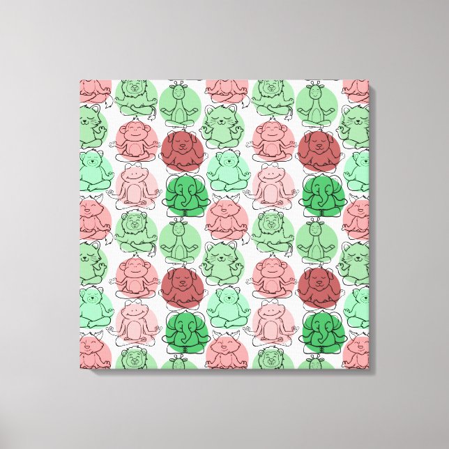Toile Patter les yoga poses | Yoga seamless pattern 18 (Recto)