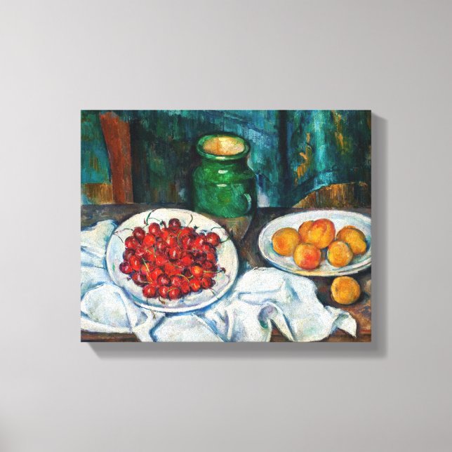 Toile Paul Cezanne - La vie morte avec les cerises et le (Recto)