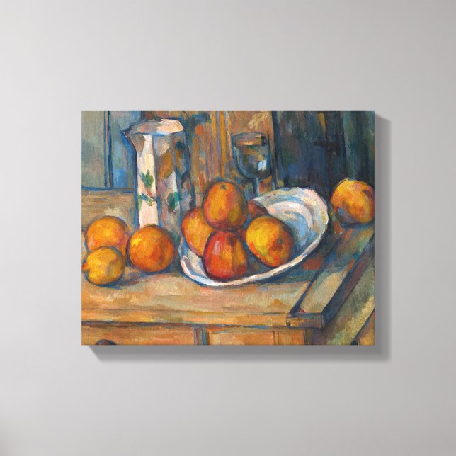 Toile Paul Cezanne - Vie morte avec Jug de Lait et Fruit (Recto)