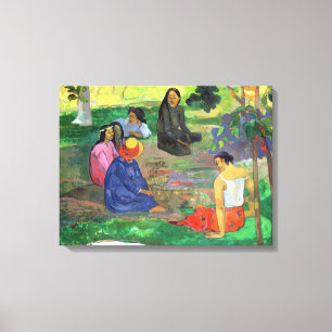 Toile Paul Gauguin   Les Parau Parau, ou conversation,