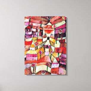 Toile Paul Klee art : Jardin rose, célèbre peinture Kl