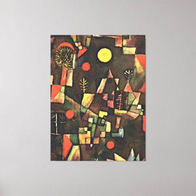 Toile Paul Klee - Pleine lune, peinture célèbre, (Recto)