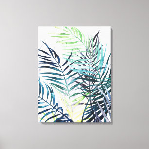 Toile Paumes crépusculaires - feuille tropical