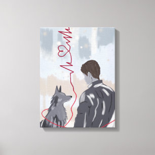 Toile Paw and Heart I – Amour entre l'animal et l'humain