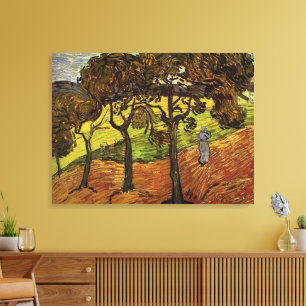 Toile Paysage, Arbres et Personnages de Vincent van Gogh