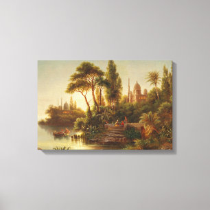 Toile Paysage asiatique dans la lumière du soir (Sunset 