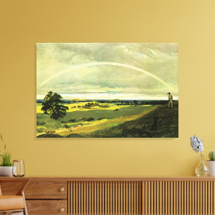 Toile Paysage avec arc-en-ciel, œuvre d'art célèbre,