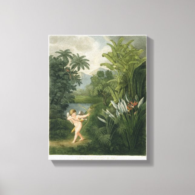 Toile Paysage avec Cupid pointant une flèche vers un per (Recto)