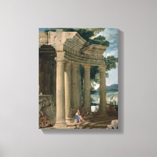 Toile Paysage avec des ruines et un berger