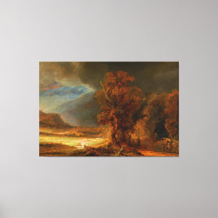 Toile Paysage avec le Bon Samaritain par Rembrandt