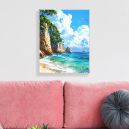 Toile Paysage balnéaire pittoresque