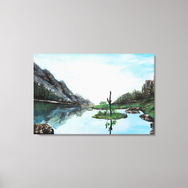 Toile Paysage bleu vert (Recto)