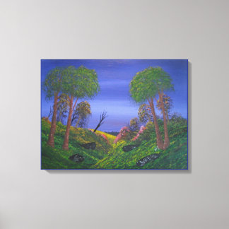 Toile Paysage coloré de Rocky Valley Blue Sky