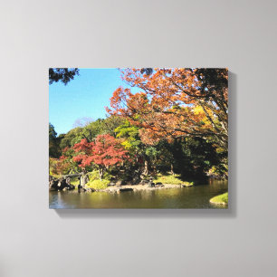 Toile Paysage d'arbres colorés dans le jardin japonais