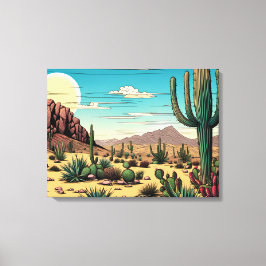 Toile Paysage d'art graphique de Desert Butte Mesa